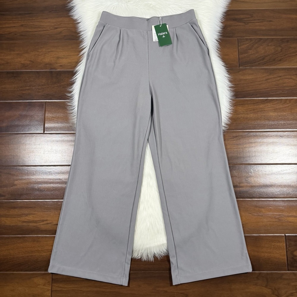 Halara Women's Size Medium Petite MP Gray Flex MicroWaffle Pull On Pants